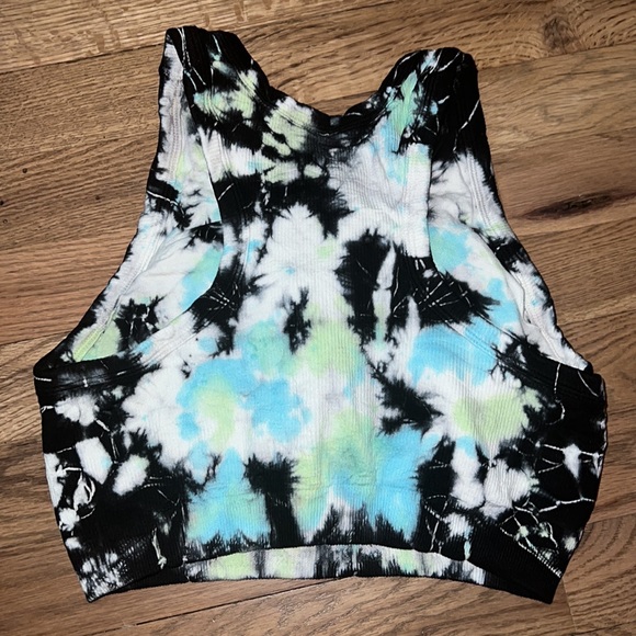 Avocado Tie-Dye Sports Bra - Black, Blue, Green, White - Picture 6 of 6